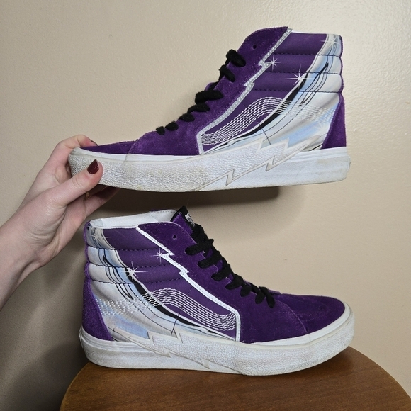 Vans Shoes Vans Sk8-Hi Lightning Bolt Purple Suede - Picture 2 of 7